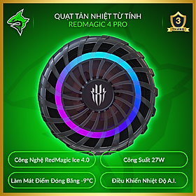 Mua Quạt Tản Nhiệt Điện Thoại Từ Tính Red Magic Cooler 4 Pro 【RedMagic Ice 4.0 ◆ Công Suất 27W ◆ Điều Khiển Nhiệt Độ A.I. ◆ RGB Rực Đẹp】 - Hàng Nhập Khẩu