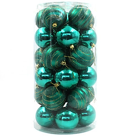 Bộ 30 Trái Châu Bóng Trang Trí Giáng Sinh 70 - Màu Xanh Ngọc