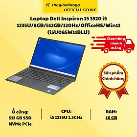 Mua Laptop Dell Inspiron 15 3520 i5 1235U/8GB/512GB/120Hz/OfficeHS/Win11 (i5U085W11BLU) - Hàng Chính Hãng