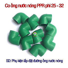 Co ống nước nóng PPR phi 25-32 - combo 10 cái - phụ kiện ống nước nóng, lạnh