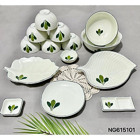 Mua Set bát đĩa 14- 16 món  men kem. Gốm sứ Bát Tràng