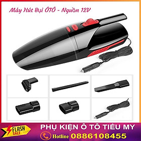 Máy Hút Bụi Ô Tô Đa Năng 4 Trong 1 - Hút Bụi, Bơm Lốp, Đo Áp Suất Lốp, Đèn Pin Chiếu Sáng, Bơm Khoẻ