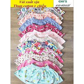 CHÂN VÁY CHO BÉ THUN COTTON XUẤT DƯ CÓ QUẦN ĐÙI CHIP BÊN TRONG 9-29KG