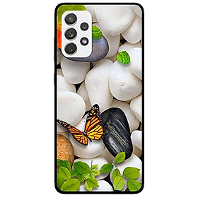 Ốp lưng dành cho Samsung Galaxy A72 5G mẫu Sỏi Trắng và Bướm
