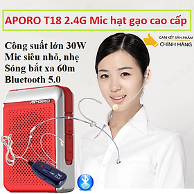 Loa trợ giảng Aporo T18 mic hạt gạo không dây dùng sóng 2.4G