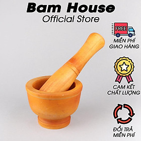 Bộ Chày cối gỗ Bam House loại lớn chất gỗ dày cao cấp CCG01 - Gia dụng bếp