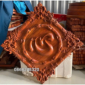 Tranh chữ tâm bằng gỗ hương đá kt 48×48×4cm 
