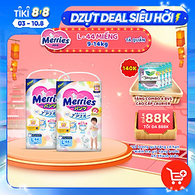 Combo 2 Tã/bỉm quần Merries size L - 44 miếng (Cho bé 9 - 14kg)