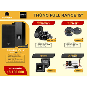 Thùng Loa Full Đơn 4 Tấc NM-115, NE1540ML-8, PA-72B, Họng 6022, CR-115X