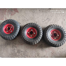 Mua Bánh xe đẩy hàng đỏ 350-4 ( được tặng kèm 1 bộ bi/1sp 6203) đk 25cm loại Bản to Bánh xe máy trộn trước