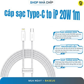 Cáp sạc nhanh Baseus Dynamic Series Type C to IP PD 20W dùng cho iPhon/iPa siêu bền - Hàng chính hãng