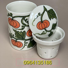 Mua Cốc lọc trà vẽ cây bí ngô gốm sứ cao cấp Bát Tràng