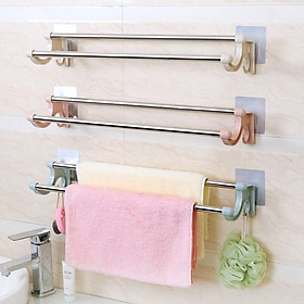 Mua Kệ vắt khăn 2 thanh inox Dính tường siêu chắc-kệ treo khăn 2 tầng tiện lợi dán tường