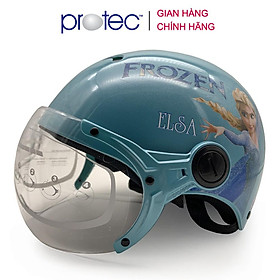 Mũ Bảo Hiểm Trẻ Em 1/2 Đầu Có Kính  Protec Kitty, họa tiết nữ hoàng băng giá Frozen thời trang, an toàn, chất lượng