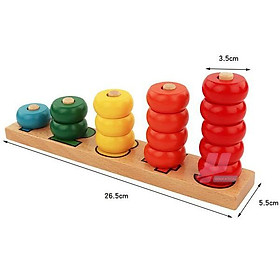 Bảng học số và lượng Montessori Wooden Counting Mathematics Abacus