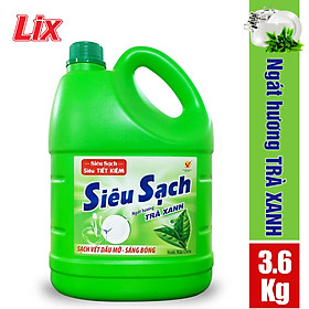 Nước rửa chén Lix siêu sạch hương trà xanh 3.6Kg N8105