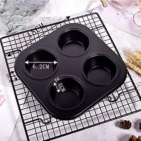 Mua Khay Nướng Bánh Cupcake Khuôn Muffin 4 Bánh Chống Dính Cao Cấp MÀU ĐEN - TRAY4MUFFD