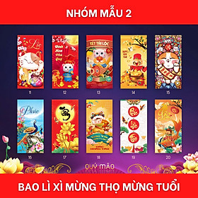 SET 50/10 Bao lì xì Mừng Xuân Mừng tuổi chúc Năm mới mẫu ngẫu nhiên