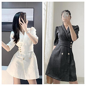Đầm Vest Công Sở Tà Xéo Phối Nút Phong Cách Sang Chảnh BY8341