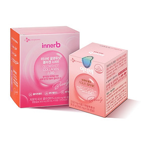 Bộ đôi giữ ẩm, sáng da InnerB Aqua Bank lọ 56 viên & nước uống Collagen hộp 6 chai (50ml*6) - Sản Phẩm Chính Hãng
