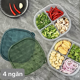 Mua Hộp bảo quản thực phẩm   hộp đựng thức ăn trữ đông 4 ngăn lớn trong tủ lạnh - hộp đựng thực phẩm - giao màu ngẫu nhiên