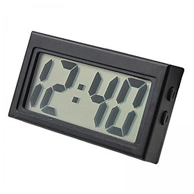 2X Mini Car Clock Self-Adhesive Bracket Vehicle Electronic Digital Clock Black