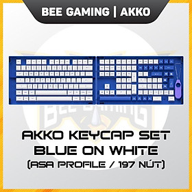 Mua Bộ Keycap chính hãng AKKO - Blue On White (PBT Double Shot / ASA Profile / 197 nút)
