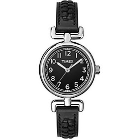 Timex Women's T2N660KW Weekender Petite Casual Black Leather Strap Watch