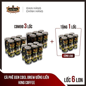 Combo 3 lốc Cà Phê Đen Cold Brew Uống Liền KINGCOFFE - Lốc 6 lon