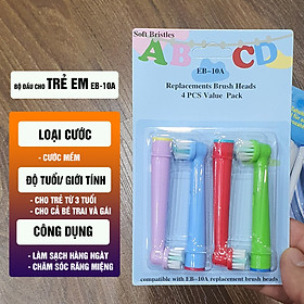 Set Bộ 4 Đầu Bàn Chải Đánh Răng Điện Minh House Cho Máy Oral B, Lông Mềm, nhiều mã