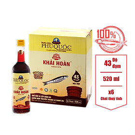 Nước mắm Khải Hoàn Phú Quốc 43 độ đam 520ml thùng 6 chai