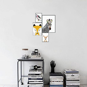 Mua Bộ 4 tranh canvas động vật cho bé ADH0073
