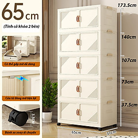 Mua (Ngang 45-75cm) Tủ Nhựa Gấp Gọn Size Lớn  Tủ Đựng Quần Áo Đa Năng Lắp Ghép  Để Đồ Tiện Dụng  Nhựa PP  Có Bánh Xe