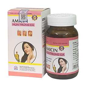 AMICIN - MỤN TRỨNG CÁ Vinaphar - Hộp 40 Viên - Thanh Nhiệt Giải Độc