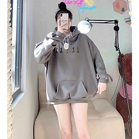 ÁO HOODIE NỮ IN GIỜ 11:11 CHẤT NỈ DÀY DẶN CÓ 4 MÀU LỰA CHỌN FORM RỘNG MÁT