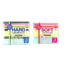 Combo 02 Set mút cọ rửa đa năng Ohe - Hàng nội địa Nhật Bản (03 miếng/Set)