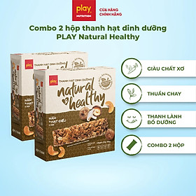 Combo 2 hộp thanh hạt dinh dưỡng PLAY Natural & Healthy - Bánh hạt dinh dưỡng, bánh ngũ cốc ăn sáng