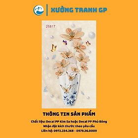 Mua Tranh Dán Tường 3D Gia Phạm Phòng Khách  Phòng Ngủ Bình Hoa Phủ Bóng Có Sẵn Keo - Nhận Đặt Kích Thước Theo Yêu Cầu