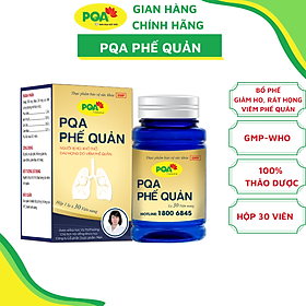 Phế Quản PQA Thành Phần Từ Thiên Nhiên Hỗ Trợ Bổ Phế, Giảm Ho, Đờm, Đau Rát Họng Hộp 30 Viên