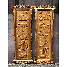 Mua Tranh gỗ treo tường cha mẹ - 37x107