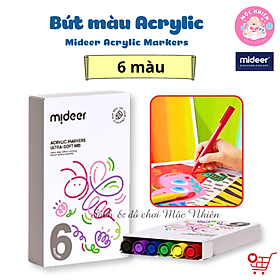 Bút Lông Màu Mực Acrylic An Toàn Vẽ Được Trên Nhiều Vật Liệu - Mideer Acrylic Marker Ultra-soft Nib