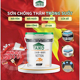 Sơn Chống Thấm TAIKO NITTON - Chống thấm vết nứt mái nhà, sàn nhà vệ sinh, máng xối, tôn, triệt để (Hiệu quả hơn khi pha với xi măng)