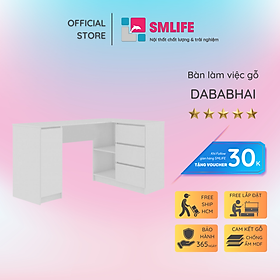 Bàn làm việc, bàn học gỗ hiện đại SMLIFE Dababhai | Gỗ MDF dày 17mm chống ẩm | D155xR85xC75cm