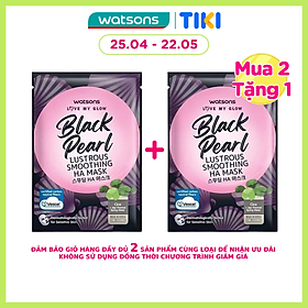 Mặt Nạ Watsons Love My Glow Black Pearl Lustrous Smoothing HA Mask 21ml