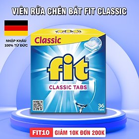 Viên rửa chén bát FIT Classic, Muối rửa chén hộp 72 Viên rửa sạch bóng