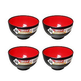 Mua Bộ 4 Bát nhựa sơn mài màu đỏ (cỡ nhỏ) nội địa Nhật Bản