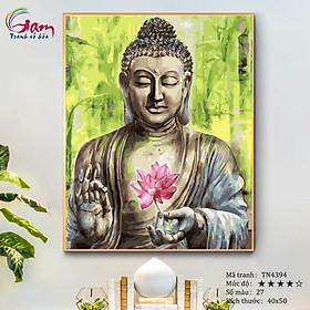 Mua Tranh tô màu theo số về Phật và hoa Sen GAM TN4394