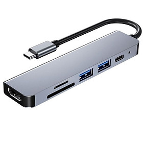 Mua Thiết bị mở rộng USB type C Thunderbolt 3 ra 6 cổng HDMI/ USB 3.0/ Thẻ nhớ TF  SD cho Macbook