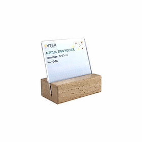 Kệ mica 1 mặt đế gỗ Enter FG-06 70x50mm, Kệ thông tin sản phẩm, Standee mica để bàn, Bảng quét mã QR Code