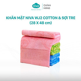 Mua Khăn Mặt Sợi Tre Pha Cotton Tự Nhiên Niva WJ2 Mềm Mịn Thấm Nước An Toàn Cho Da Họa Tiết Hoa Văn Kích Thước 280x480 mm